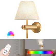 Lampe murale sans fil et rechargeable, 12 RGB Lampe murale avec chargement sans fil et télécommande, Lampe murale sans fil à intensité réglable, Ampoule de veilleuse magnétique pour chambre à coucher et salon