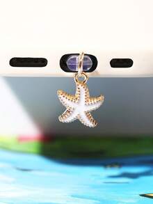 1/4pcs Multicolor Starfish Dust Plug, Creative Cute Fashion Marine Life, Glossy Alloy Metal Pendant, Transparent Silicone Dust Plug Accessory For Smartphone, Tablet, Kindle, Charging Port Decor, Suitable As Small Gift, Compatible With IPhone Lightning/Type-C, Firmly Protects Charging Port From Water, Moisture And Dirt