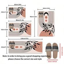 1 pieza Alfombra decorativa, alfombra de piso para baño/cocina de superficie suave y mullida, de estilo minimalista clásico, con diseño abstracto de líneas, geométrico y floral, cómoda y anti-fatiga, para decoración del hogar - Multicolor - Ver 2