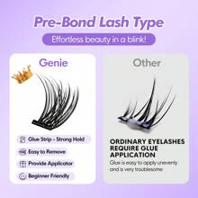 [36Pcs]GENIELASH Glue-Free Cross Eyelash For Beginner Self Adhesive Eyelashes Natural False Eyelashes No Need Glue