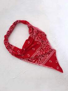 1 pièce Bandeau rétro, nouveau style foulard triangulaire en tissu, foulard triangulaire élastique et respirant pour envelopper la tête des femmes