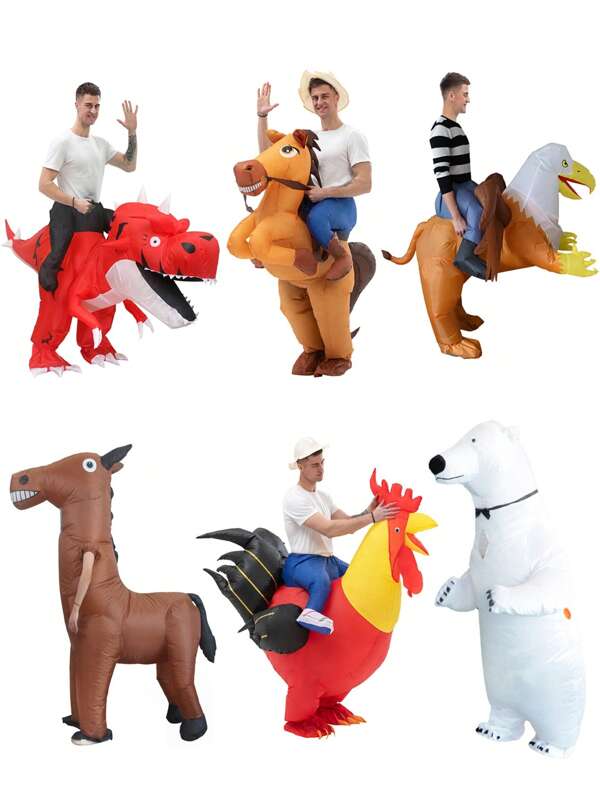 1PC (Comes With Inflatable Blower - No Batteries) Rooster/Dinosaur/Polar Bear/Horse/Confession Romantic Love Inflatable Props/Big Rooster Inflatable Costume Adult,Costume Men/Women Adult,Stage Performance/Event Party Costume Props, Men's And Women's Birthday Party Christmas Fun Role-Playing Costumes.