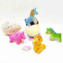 1/2/4/6pcs Rainbow Unicorn Hatched Eggs, Tianma Water Swelling Eggs, Simulated Silicone Animal Models, Party Gifts