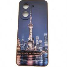 Ốp lưng điện thoại in hình phong cảnh thành phố 4in1 chống sốc cho Redmi A5/POCO C71 + Phim bảo vệ bằng gốm + Phim ống kính + Phim mặt sau Quà tặng cho sinh nhật, gia đình, bạn bè Miếng dán màn hình điện thoại, Phụ kiện điện thoại - màu nâu - Xem 3