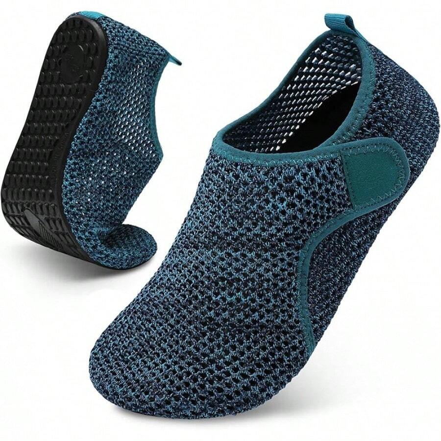 Scurtain Barefoot Shoes Women Men Beach Swim Aqua Socks Summer Quick-Dry Sandals Slippers - Mesh Blackblue - 查看 1