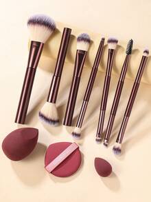 2/10 Stücke Make-up-Werkzeugset, enthält: 7 Make-up-Pinsel + 1 Make-up-Schwamm + 1 Mini-Make-up-Schwamm + 1 Polster-Puff, Make-up-Pinselset, Make-up-Pinselset, Make-up-Pinselset, vollständiges Make-up-Werkzeugset, Make-up-Pinselset, vollständiges Make-up-Werkzeugset, Make-up-Pinselset, Make-up-Pinselset, Make-up-Geschenkboxset - Verschiedenfarbig - Übersicht 2
