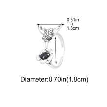 1 件复古铜合金蜂鸟与花卉设计开口戒指，女士时尚珠宝配饰适合日常佩戴，喂蜜蜂戒指