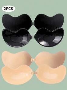 1/2 件硅胶乳贴 - 可重复使用自粘式聚拢垫 - 女士隐形内衣，低调内衣配件，让您每天都充满自信