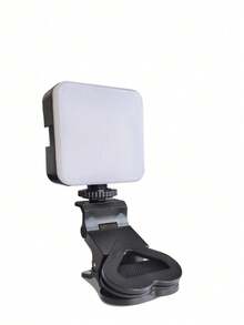 1个USB可充电自拍环形灯，3种亮度模式，旅行配件，附带USB充电线，适用于自拍环形灯辅助照明、弱光自拍增强、便携式补光灯、直播等。