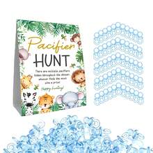 Guawubiang Winnie Mini Pacifiers Baby Shower Game, Pacifiers Hunt Sign, Classic Pooh Baby Shower Game Set, 50Pcs Yellow Mini Pacifiers Decor For Baby Shower, Baby Shower Game Supplies - Pacifier-blue06 - View 1