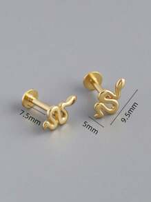 1 paire de boucles d'oreilles en argent sterling S925, cadeau de bijoux pour femmes. Boucles d'oreilles à tige, boucles d'oreilles à vis, boucles d'oreilles pour cartilage, boucles d'oreilles percées plates porte-bonheur, conviennent pour le port quotidien des femmes. Cadeau de bijoux, boucles d'oreilles à tige en argent.