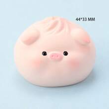 1pc Pig Figurine Resin Car Decoration, Animal Cartoon Baozi Pig Figurine Office Desk Ornament