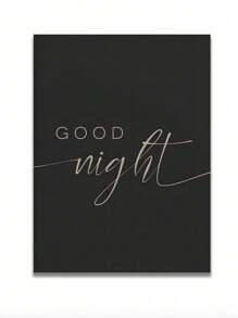 1pc Canvas Inspirational Text Wall Art, Modern Art, Good Morning/Good Night, Motivational Quote, Black And White Creative Mixed Media Room Decor, Wall Art Poster, Living Room Sofa Background Decor, Entryway Hallway Decor, Home Decoration, School Decor, Art Gift, Unframed