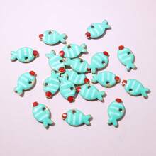 20 Peças Encantos de Peixe de Aço Inoxidável Esmaltado de 10x6mm, Pingente Pequeno e Fofo de Aço Inoxidável, Acessórios de Fabricação de Joias DIY