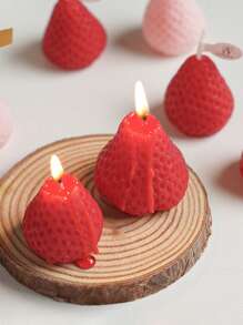 18/9/6/4 Pcs Strawberry Aromatherapy Candles, Perfect For Photography Props, Indoor Fragrance Decoration And Holiday Gifts Candles For Stress Relief, Relaxation, Bathing, Yoga And Holiday Gifts,Room Decor,Gifts Birthday Graduation,Best Gift For Girls Who Love Strawberries Gifts