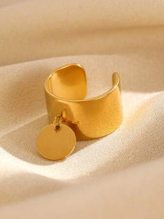 1 st enkel ring för kvinnor, bred platt ring, elegant smyckepresent, lämplig för vardagskläder och festaccessoarer, present till vänner