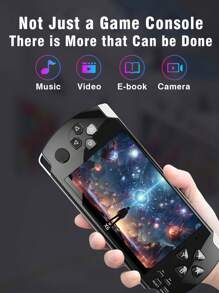 1pc New Game Console With Classic 4.3-Inch Large Screen Built-In 20000 Retro Nostalgic Games 12 Emulators For FC/GBA Supports Two-Player Battles Supports TV Connection Handheld PSP Pocket Handheld Arcade Joystick Holiday Gift