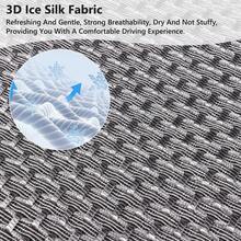 Breathable Luxury Nappa Leather + Ice Silk Car Seat Cover 4 Season Use Front Back Rear Cushion Full Wrapped Protector Universal Fit For 95% Cars SUV Truck - 灰色 - 查看 10