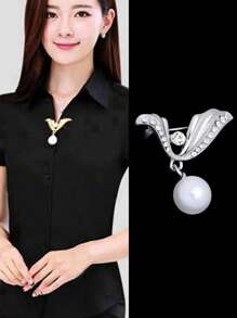 Broșă cu perle 1/3 buc, cleme anti-expunere pentru rochii elegante cu decolteu în V, nasturi fixați pentru cămașă/fustă de femei, potrivită pentru topuri cu decolteu jos și fuste scurte de vară și toamnă