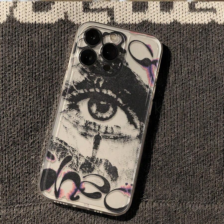 Giant Eye Art  Case  For IPhone17 16 15 14 13 12 11 XS Plus Pro Max|Ink Splash Shockproof Design|Clear For All Models - 無色 - 查看 1