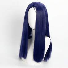 Anime Cosplay Wigs Blue Long Straight Wigs Side Bangs Caitlin Costume Play Wigs Halloween Costumes Hair Cosplay Daily Heat Resistant Synthetic Hair Wigs For Women 60CM