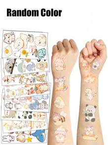 Colores aleatorios, Nuevos juguetes infantiles 2025 Pegatinas de animales de dibujos animados para decorar el zoológico, pegatinas para libros de computadora, pegatinas para estuches de lápices, pegatinas temporales, imprescindibles para volver a la escuela