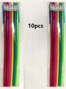 20 Stücke flexible farbige gestreifte biegbare Bleistifte mit Radiergummis, Geschenke und Partydekorationen (Nur für Erwachsene), zufällige Farben