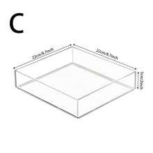 Organizador de cajones de material acrílico, caja de almacenamiento transparente, caja de almacenamiento de escritorio, caja de almacenamiento de cosméticos, caja de almacenamiento de juguetes y manualidades, adecuada para tocador, baño, gabinete de cocina y cajones