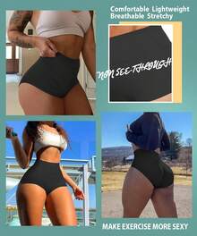 Women's High Waist Yoga Booty Shorts Workout Spandex Dance Hot Pants Butt Lifting Leggings Rave Outfits Customized Christmas New Year - 橘色 - 查看 11
