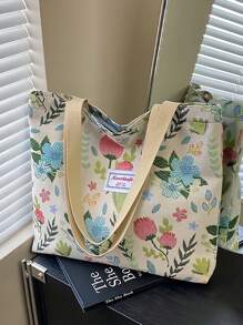 1pc Commuter Tote Bag Women's Fresh And Simple Japanese Style All-Match Shoulder Bag Student Handbag Large Capacity Canvas Handbag - Fashion Shoulder Handbag, Large Capacity Canvas Bag Commuter Tote Bag Shoulder Bag Two Sizes. Easy To Maintain, Open Design, Perfect For Office, School And Daily Multi-Purpose Use. Work. Holiday Gift Birthday Gift. Travel Business Trip