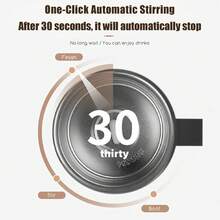 380ml Taza de Café Negra / Rosa Auto Agitadora Automática Magnética, Recargable por USB 380 ML Vaso Mezclador Eléctrico de Alta Velocidad Agitador Magnético Automático con Tapa para Café/Leche/Proteína en Polvo/Chocolate Caliente - Doble Funcionalidad, Uso con una Mano, Limpieza sin Esfuerzo - Negro - Ver 11