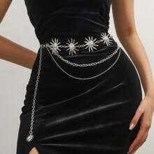 Lanț de talie cu pandantiv cu fluture, față zâmbitoare, model creativ, la modă, stil european și american, accesoriu unic personalizat pentru bikini