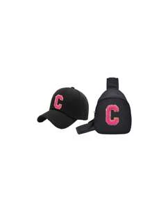2 PIEZAS Gorra de béisbol y bolsa para niños y niñas con protección solar, gorra de béisbol ajustable con coleta, gorras a juego en familia, apropiado para deportes al aire libre, viajes, vacaciones, regalos