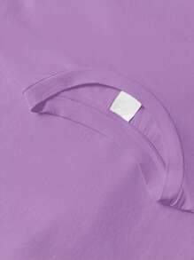 T-shirt da uomo in cotone a coste, stampa a tema funghi, abbigliamento sportivo da uomo in stile college per la primavera e l'estate, top a maniche corte da uomo viola, morbidi e traspiranti.