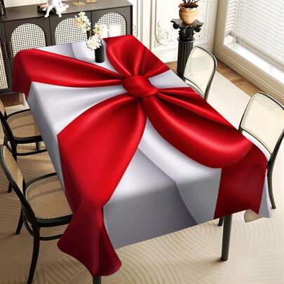 1/20 pezzi Tovaglia rettangolare con disegno di fiocco rosso, design artistico di moda, per sala da pranzo, soggiorno, decorazione esterna, decorazione per la casa, regali