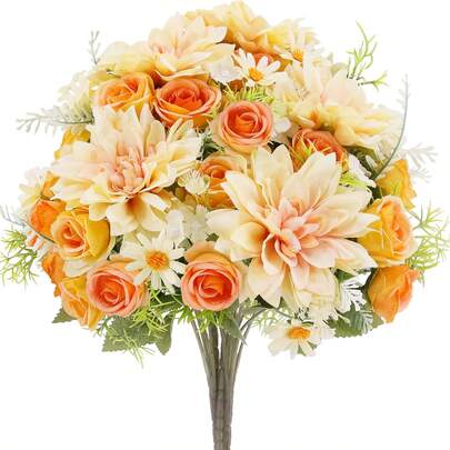 1pc Artificial Peony Flower Bouquet, Hydrangea & Dahlia, Valentine's Day Gift, Birthday Party Decor, Wedding Flower Basket, Bridal Bouquet, Home Decor, Restaurant, Bedroom, Windowsill, Vase Decor, New Year Decor, Outdoor Garden, Back To School