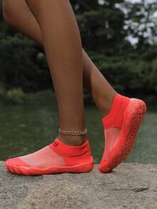 ZVB Couples' Water Shoes, Suitable For Barefoot Lovers, Swimming & Diving With Soft Sole, Women's Beach Shoes, Outdoor Quick Drying Summer Sandals, Fishing Water Shoes, Anti-Slip & Breathable - 紅色 - 查看 4