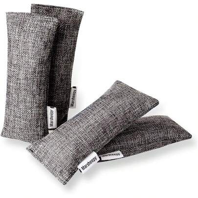 Marsheepy - Paquete de 12 bolsas desodorantes para zapatos de carbón, bolsas purificadoras de aire de carbón de bambú, absorbente de olor, eliminador de olores para zapatos, hogar, clóset, mascotas