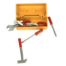 1 套娃娃屋微型工具箱 [工具箱+6 个工具] 手工工具套装模型家具配件娃娃屋装饰玩具礼物 - 彩色 - 查看 4