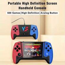 Consola portátil de videojuegos retro con joystick de 3,5 pulgadas, 500 juegos integrados, controlador inalámbrico, barra de juegos recargable y conexión a TV