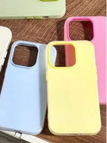 1pc Solid Color Jelly Theme Phone Case, Fashionable Style, Compatible With IPhone 16/16 Pro/16 Plus/6 Pro Max/11/12/13/14/15/Pro/Pro Max/16E, Full-Body Shockproof Protective Phone Cover, Ideal For Summer Fashion Lovers