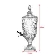 New 2L Beverage Dispenser Large Capacity Clear Glass Beer Pot With Faucet Embossed Design Cold Kettle - Multicolor - View 2