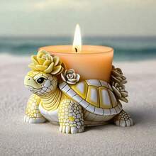 龟形蜡烛模具硅胶，适用于蜡、石膏、树脂 - DIY 工艺品、海滩派对装饰生日礼物 - 蜡烛、肥皂、水泥艺术夏季 DIY 工艺品，带金壳模具 1 件 - 模具 - 查看 6