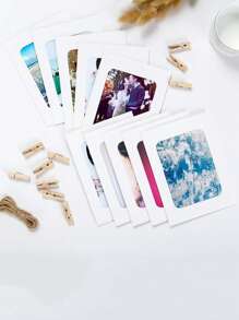 10pcs/Set Paper Photo Banner, Hanging Photo Wall For Wedding, Anniversary, Birthday, Holiday Parties, Home Decor, Desktop DIY Decoration (With Clips And T)