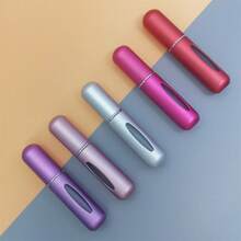 5 Stücke Reisegrößen Parfüm Nachfüllflasche, Aluminiumlegierung Boden, tragbarer Mini Zerstäuber, nachfüllbar, Sprühflasche für Damen Taschenzerstäuber Eau de Cologne 5ml