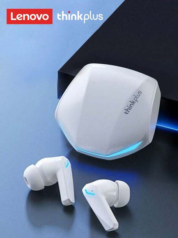 Lenovo Fones de Ouvido Bluetooth GM2PRO, Semi-intra-auricular, Orientado para jogos, baixa latência, esportivo/corrida, alta qualidade de áudio, microfone, fones de ouvido sem fio compatíveis com smartphones, tablets, laptops
