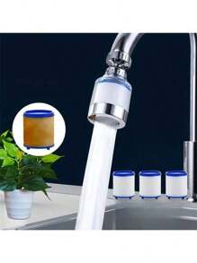 1 Pc Replaceable Faucet Water Filter, Faucet Filtration System, Twist-On Water Purifier, Kitchen Sink Faucet Water Filter To Remove Chlorine, Fluoride, Heavy Metals & Hard Water