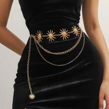 Lanț de talie cu pandantiv cu fluture, față zâmbitoare, model creativ, la modă, stil european și american, accesoriu unic personalizat pentru bikini