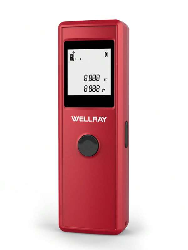 WELLRAY Laser Messgerät mit Ft/In/Ft-In Einheiten, 50 m Reichweite, digitales tragbares Laser Entfernungsmessgerät, für Heimrenovierung, inklusive 2 AAA Batterien, Laser Maßband für Innenraumgestaltung und Möbelaufbau