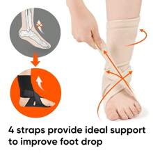 Adjustable AFO Foot Drop Brace For Walking - Lightweight Drop Foot Support With Stabilizing Straps, Nerve Damage & Stroke Recovery - Unisex Ankle Brace (Fits Left/Right Leg)